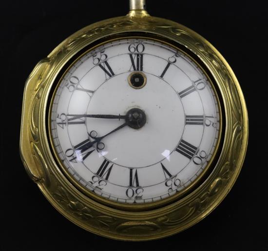 Daniel Quare and Stephen Horseman. A George III gilt pair-cased key-wind verge pocket watch No. 296,